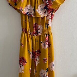 AS U WISH Romper Dress, Off Shoulder Ruffle Trim Top & Split  Skirt with Shorts